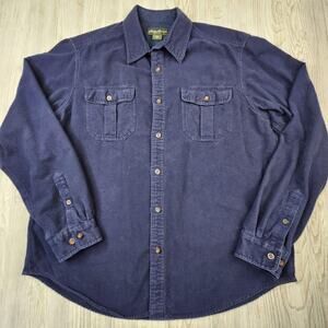 Eddie Bauer Shirt Mens XL‎ Blue Flannel Long Sleeve Button Up Pockets Casual